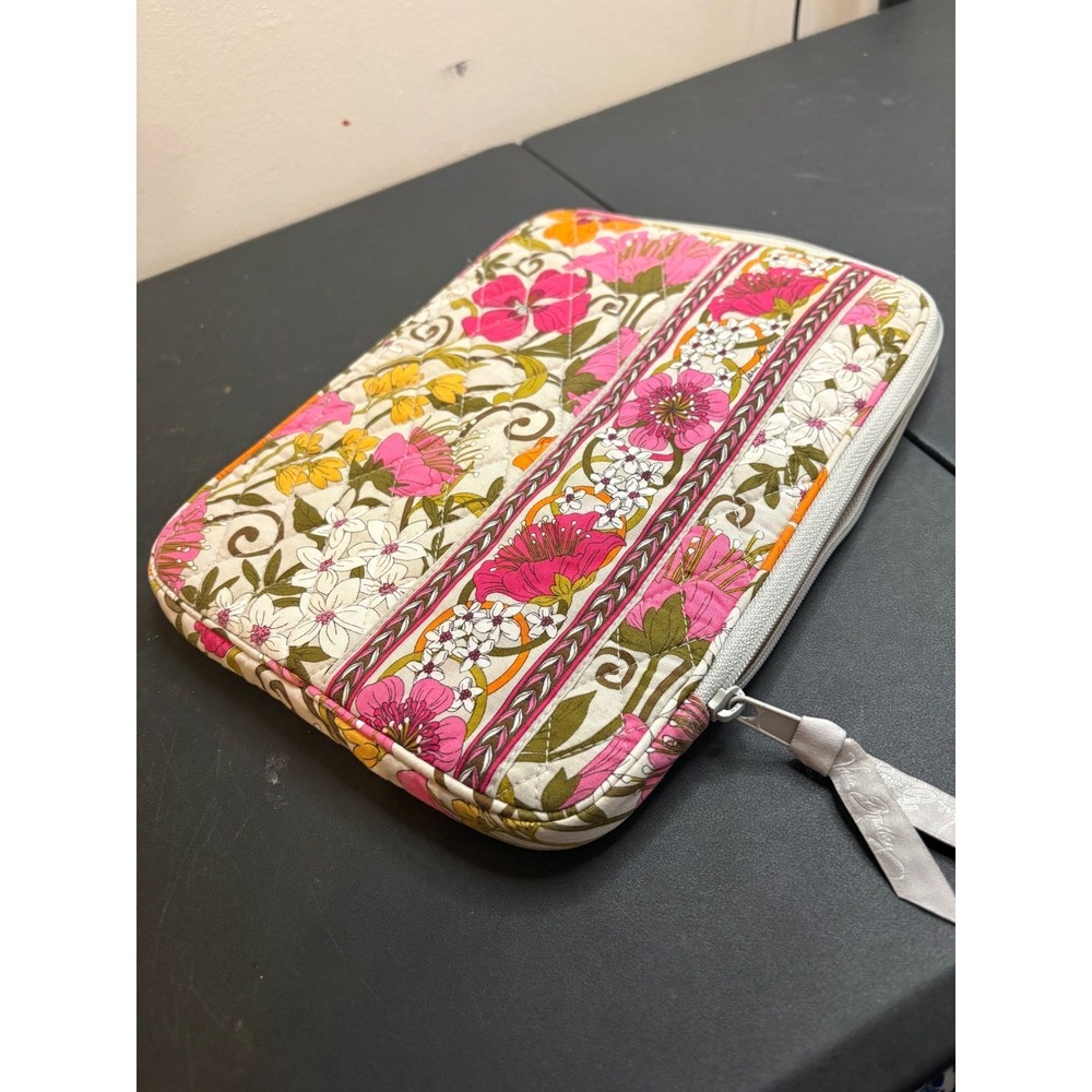 Vera Bradley Quilted Floral Tablet Sleeve Pink Orange Retro Tech Case Padded